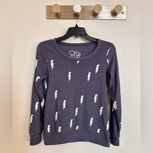 Chaser Womens XS Lightning Bolt Cozy Lounge Scoop neck soft Pullover Pajama Cozy